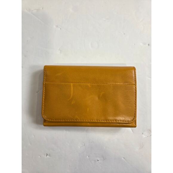 Hobo International Handbags - HOBO International Trifold Wallet Patina Leather WARM AMBER/yellow